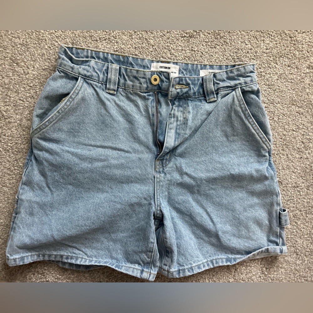 Cotton On carpenter cargo denim shorts
